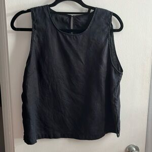 Black linen camisole